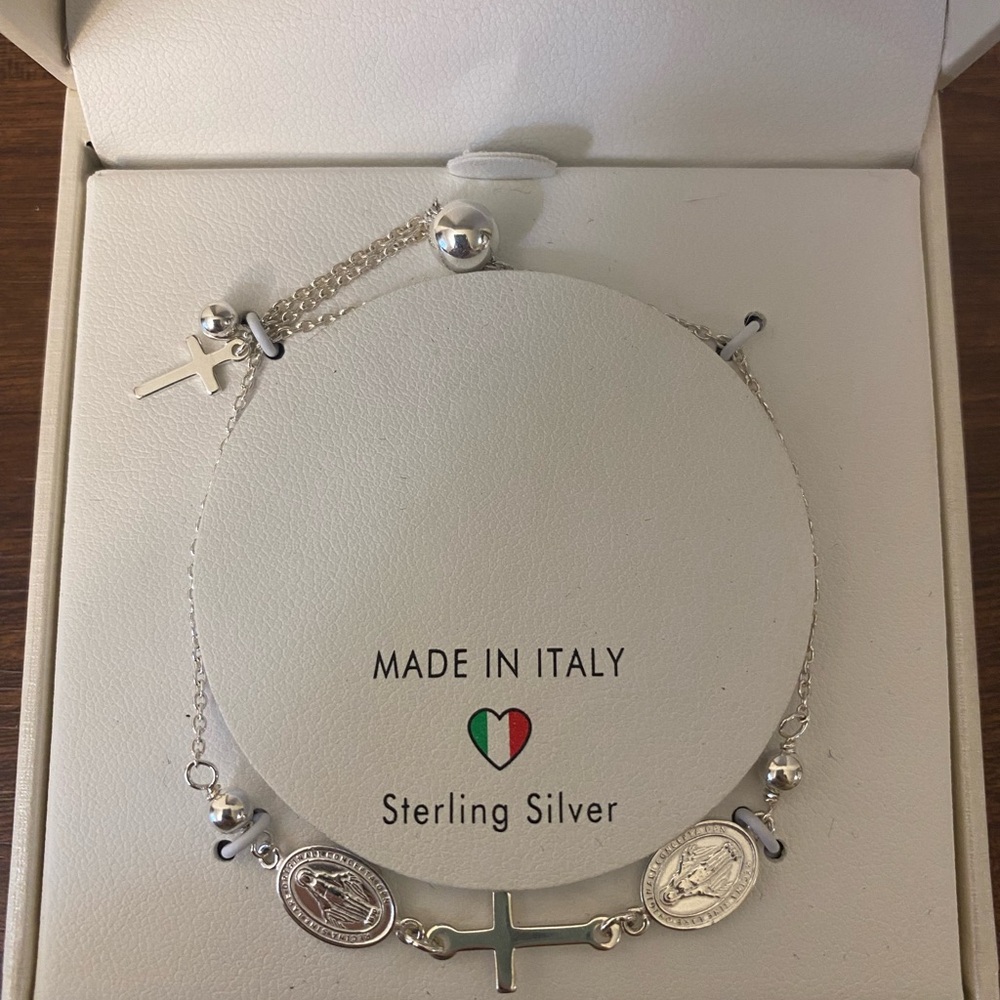Sterling Silver Religious Bracelet